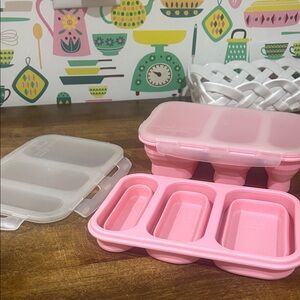 Pink perfect portion lunch silicone set of 2